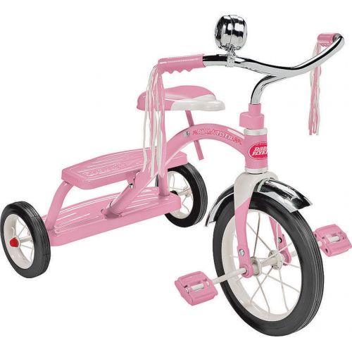  Radio Flyer, Classic Pink Dual Deck Tricycle, 12 Front Wheel, Pink