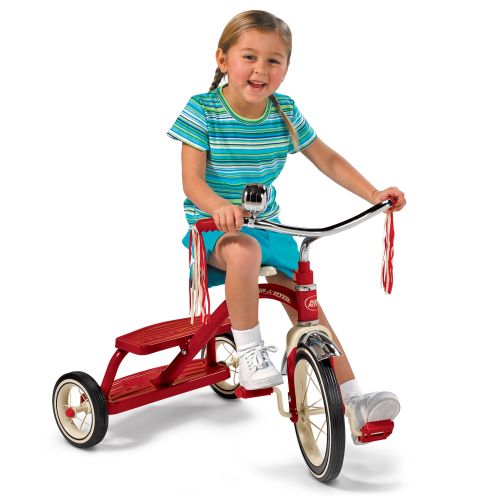  Radio Flyer, Classic Red Dual Deck Tricycle, 12 Front Wheel, Red