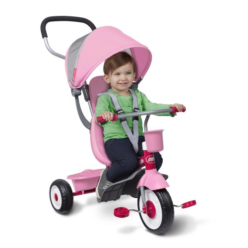  Radio Flyer, 4-in-1 Stroll n Trike, Grows with Child, Pink