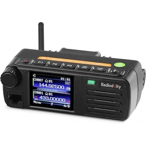  [Newest CPS & Firmware] Radioddity DB25-D Dual Band DMR Mobile Radio, 20W VHF UHF Digital Transceiver with GPS APRS, 4000CH 300,000 Contacts, Dual Time Slot Tier II Vehicle Car Ham Radio Black