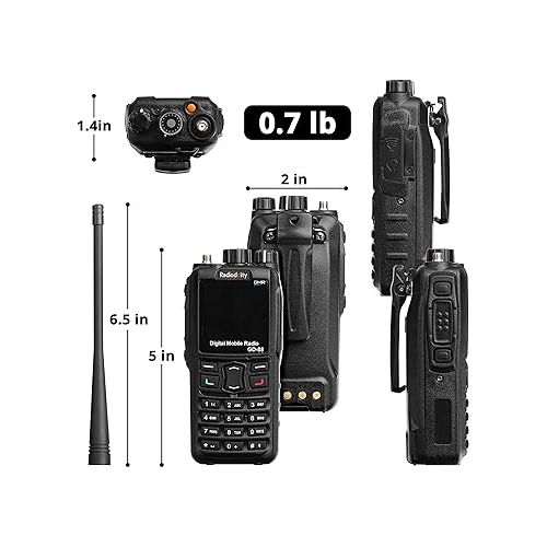  Radioddity GD-88 DMR & Analog 7W Handheld Radio, VHF UHF Dual Band Ham Two Way Radio, with GPS/APRS, Cross-band Repeater, SFR, 300K Contacts