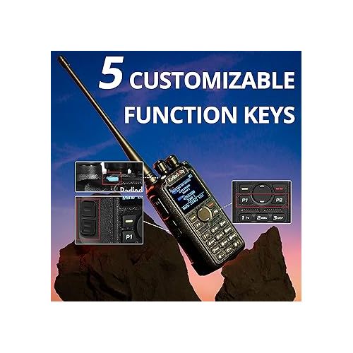  Radioddity GD-AT10G DMR Handheld Ham Radio 10W Digital Analog Long Range (UHF Only) with GPS APRS, 3100mAh Rechargeable Battery, Work with Hotspot Black