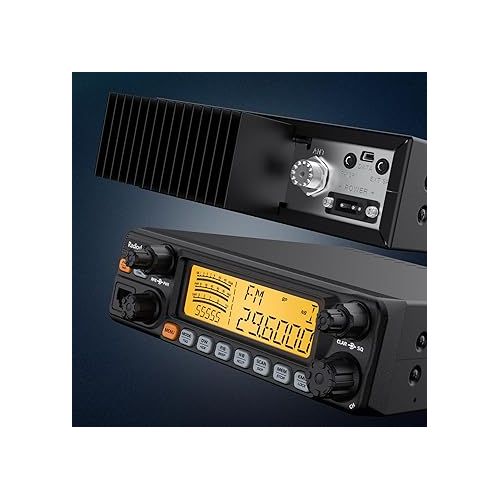  Radioddity QT60 10 Meter Radio SSB, AM, FM, PA, 60W High Power Amateur Ham Mobile Transceiver, Large LCD Display, RX & TX Noise Reduction, NOAA with Alert, with CTCSS/DCS, ASQ