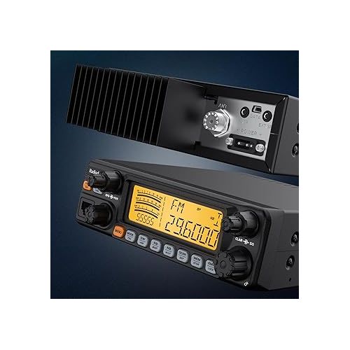  Radioddity QT60 10 Meter Radio SSB, AM, FM, PA, 60W High Power Amateur Ham Mobile Transceiver, Large LCD Display, RX & TX Noise Reduction, NOAA with Alert, with CTCSS/DCS, ASQ with Programming Cable