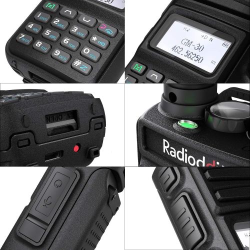  Radioddity GM-30 GMRS Radio, Handheld 5W Long Range Two Way Radio for Adults, GMRS Repeater Capable, with NOAA Scanning & Receiving, Display SYNC, for Off Road Overlanding, 1 Pack