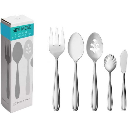  [아마존베스트]Radley & Stowe 5-Piece Solid Stainless Steel Serving Set (Designer Grade with Matte Finish Handle)