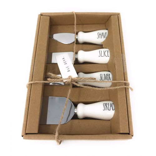  Rae Dunn by Magenta Rae Dunn Appetizer Knife Gift Set of 4 Shave Slice Sliver Spread