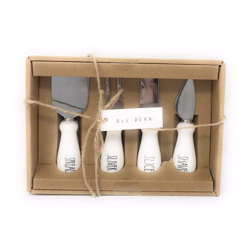  Rae Dunn by Magenta Rae Dunn Appetizer Knife Gift Set of 4 Shave Slice Sliver Spread