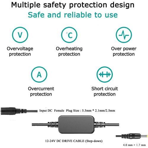 Raeisusp EH-5A 12V-24V Adapter Step-Down DC Cable + EP-5B DC Coupler EN-EL15 Dummy Battery for Nikon V1 D850 D810 D800E D750 D610 D600 D500 Z6 Z7