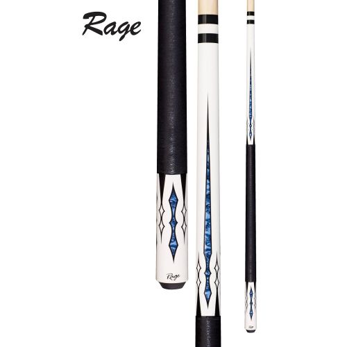  Rage RG-187 Graphic White with Marbled Sky Blue and Black Spear Points Cue