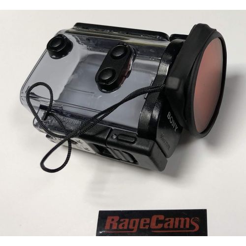  RageCams Red Filter Underwater Color Correction Press On for Sony FDR-X3000 AS300 AS50 Waterproof Divehousing