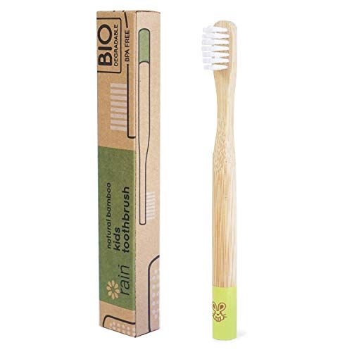  [아마존베스트]Rain Organic Bamboo Baby Toothbrush - 100% Safe Infant Toddler Kids Toothbrush 6 to 12 Months and Up,...