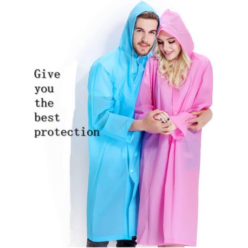  [아마존베스트]Sheeta Rain Ponchos Reusable Raincoat with Hood and Sleeves, Portable Emergency Rainwear for Child and Adult, Theme Park Hiking Camping Traveling Outdoor