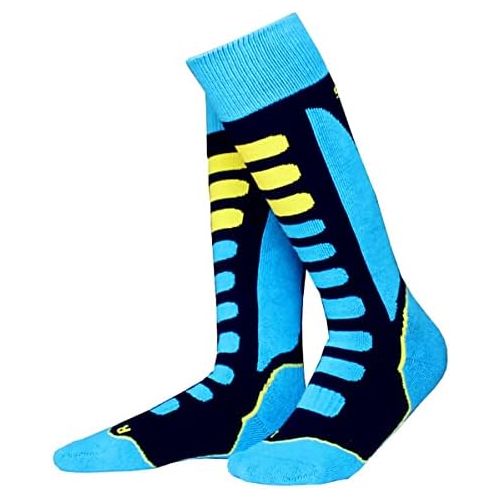  Rain Bingo Pumkryth Winter Ski Socks，Boy Blue Snowboard Warm Hiking Knee Socks Over The Calf OTC High Performance