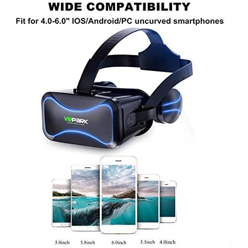  Rainao 3D VR Glasses for Mobile Phone Universal with Bluetooth Grip HD Video Film Glasses Virtual Reality Headset FOV 100 120 Degree for 3.5 6 Inch Smartphones Android IOS