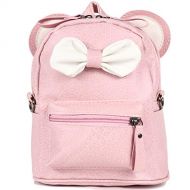Rainbow Fuji RF Womens PU Leather Backpack Purse Ladies Kawaii Shoulder Bag Waterproof Lightweight Rucksack Travel Daypacks Pink