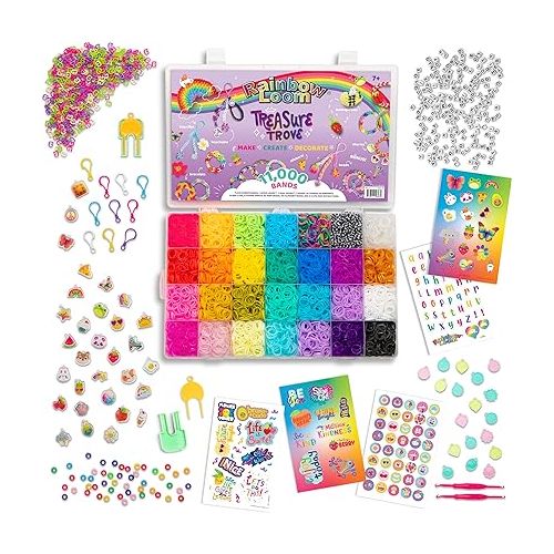  Rainbow Loom: Treasure Trove - DIY Rubber Band Bracelet Craft Kit with Case - 11,000 Loom Bands & Accessories, Design & Create, Ages 7+ Amazon Exclusive