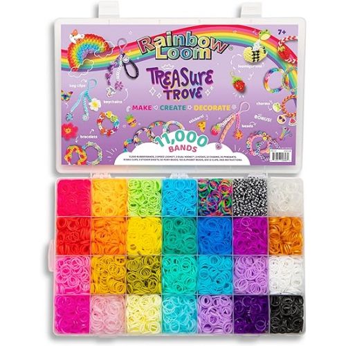  Rainbow Loom: Treasure Trove - DIY Rubber Band Bracelet Craft Kit with Case - 11,000 Loom Bands & Accessories, Design & Create, Ages 7+ Amazon Exclusive