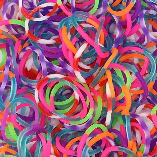  [아마존베스트]Rainbow Loom Specialty Tie-Dye Mixed Dual Color Latex-Free Refill Bands, 600 Count plus 24 C-clips