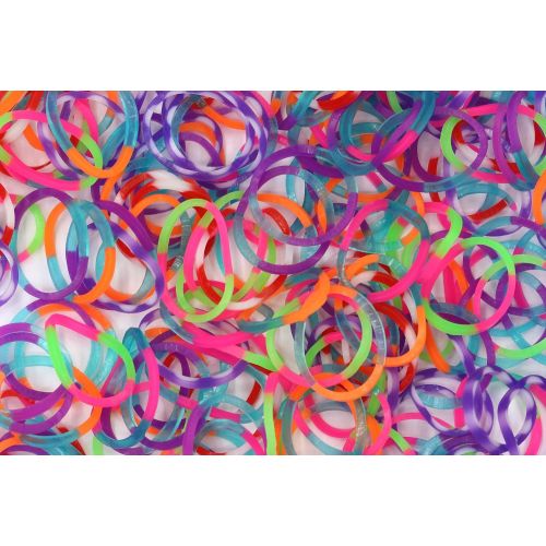  [아마존베스트]Rainbow Loom Specialty Tie-Dye Mixed Dual Color Latex-Free Refill Bands, 600 Count plus 24 C-clips