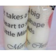 RainbowCraftsBySandy 5 Designs of Teacher gift candles which can be personalised