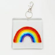 RainbowLuxGlass Rainbow Sun Catcher Light Catcher Handmade Fused Glass