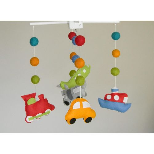  RainbowSmileShop Travel mobile Transport mobile Baby crib mobile Boy baby mobile Transport nursery decor Train baby mobile Car cot mobile Areoplane mobile