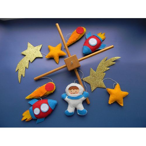  RainbowSmileShop Space baby Mobile Rocket Mobile Baby Crib Mobile Space nursery mobile Baby boy mobile Handing mobile Space Nursery Decor Outer Space Theme