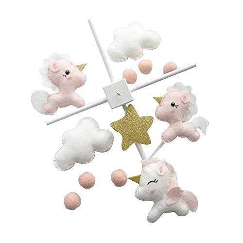  RainbowSmileShop Unicorn mobile Baby crib mobile Unicorn Nursery mobile Cloud mobile Cot mobile Girl baby mobile Blush Pink Gold