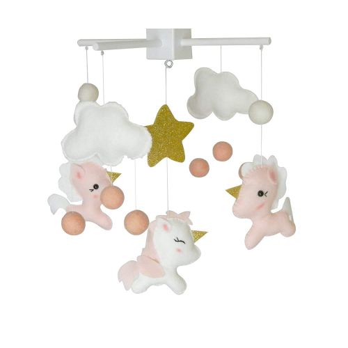  RainbowSmileShop Unicorn mobile Baby crib mobile Unicorn Nursery mobile Cloud mobile Cot mobile Girl baby mobile Blush Pink Gold