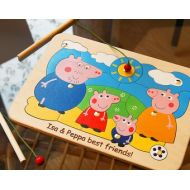 RainbowTreeWorkshop Gift for Kids Peppa Pig Wooden Puzzle Gift for Toddler Personalized Puzzle Custom Kids Gifts for kids Montessori Toddler Gift Custom Gift