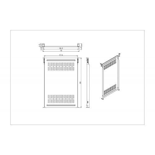  Raising Electronics Rising Fixed Rack Server Shelf 1U 19 Rack Mount Adjustable 27-35