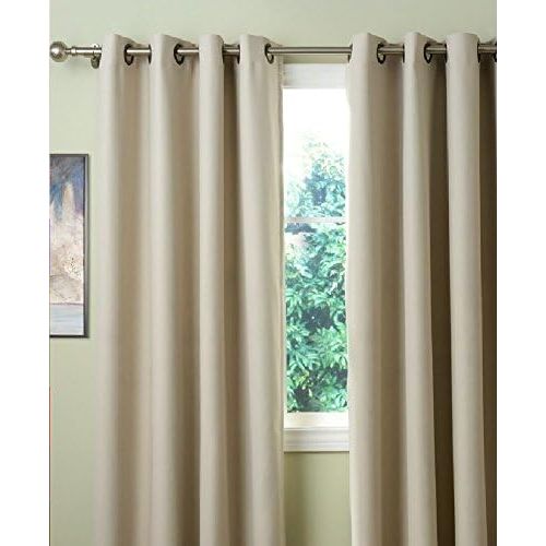  2 Panel Curtain 100% Cotton very thick material 58 Width wise & 90 Inch Length Wise Ivory Solid # 1 Quality By Rajlinen