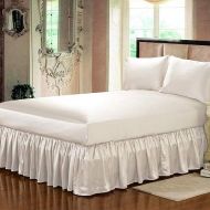 Rajlinen SCALABEDDING Luxurious & Ultra Soft 1000-Thread-Count Satin Silk Dust Ruffle 1pc Bed Skirt 18 Drop Length, Queen Size (60x80) Ivory Solid