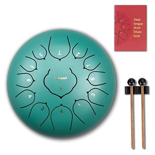  [아마존베스트]Rakumi 13 Tones, 12 Inch Tongue Drum, Lotus Hand Drums Made Of Titanium Steel With Drumstick And High-Quality Backpack For Shipping