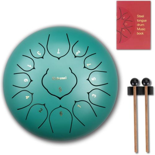  [아마존베스트]Rakumi 13 Tones, 12 Inch Tongue Drum, Lotus Hand Drums Made Of Titanium Steel With Drumstick And High-Quality Backpack For Shipping