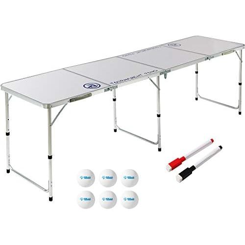  8 Foot Beer Pong Table by Rally and Roar  3 STYLE OPTIONS - Portable Party Drinking Games - Official 8ft x 2ft x 27.5in Regulation Size - Tournament Ready - Premium Indoor-Outdoor