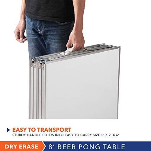  8 Foot Beer Pong Table by Rally and Roar  3 STYLE OPTIONS - Portable Party Drinking Games - Official 8ft x 2ft x 27.5in Regulation Size - Tournament Ready - Premium Indoor-Outdoor