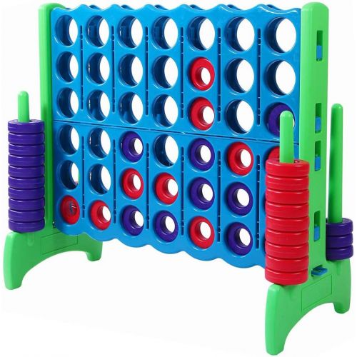  Giant 4 in A Row, 4 to Score  CHOOSE YOUR SET: PREMIUM OR STANDARD Plastic Four Connect Game in JUMBO (4FT) OR JUNIOR (3FT) Set with 44 Rings by Rally and Roar