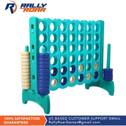  Rally and Roar Giant Plastic 4-in-a-Row - Complete Game Set Includes 44 Chips - Available in Multiple Sizes