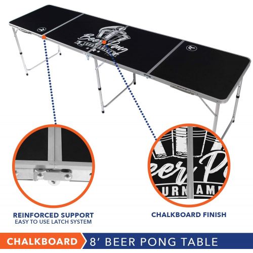  [아마존베스트]Rally and Roar 8 Foot Beer Pong Table 3 Style Options - Portable Party Drinking Games