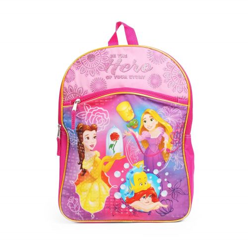  Ralme Disney Belle, Ariel and Rapunzel Princess Pink 16 Inch Backpack School Bag