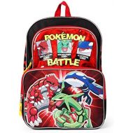 [아마존베스트]Ralme Pokemon, Groudon, Kyogre and Rayquaza Backpack School Bag, 16 Inch, Red