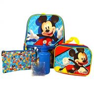 Ralme Disney Mickey Mouse Backpack with Lunch Bag Set for Boys & Girls, 16 inch, 5 Piece Value Set