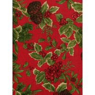 Ralph Lauren Birchmont Red Tablecloth, Red Background, 60-by-120 Inch Rectangular