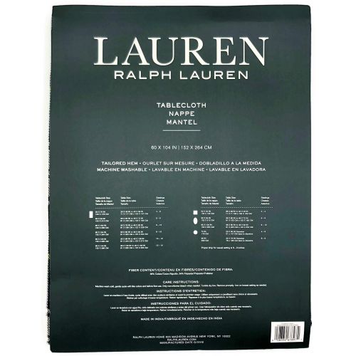  Ralph Lauren RALPH LAUREN Lauren Middlebrook Plaid Tablecloth 60 x 104 Inches Green