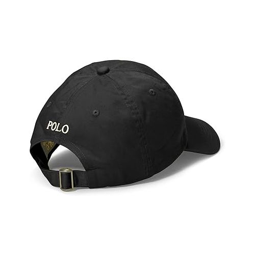  Ralph Lauren Mens Polo Sports Pony Logo Hat Cap (One Size, Black (White Pony))