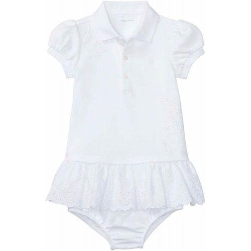  RALPH LAUREN Ralph Lauren Baby Girl Cotton Eyelet Dress & Bloomer Set Ultra Pink