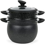 [아마존베스트]Ramadan24 Couscous Stainless Steel Steamer Couscous Pot Steamer Glass Lid Oriental