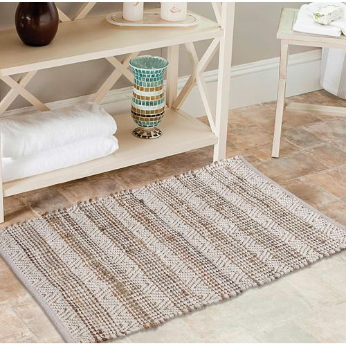  Ramanta Home Natural Fiber Woven Rug- 24x36 White/Natural